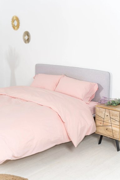FUNDA PLUMÓN ALGODÓN PIMA 1 PLZ ROSADO 300 HILOS