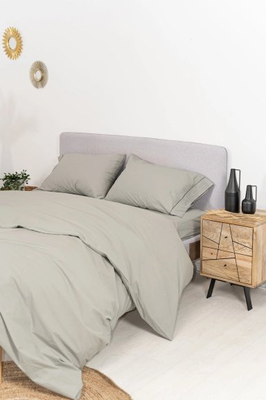 FUNDA PLUMÓN ALGODÓN PIMA QUEEN GRIS 300 HILOS