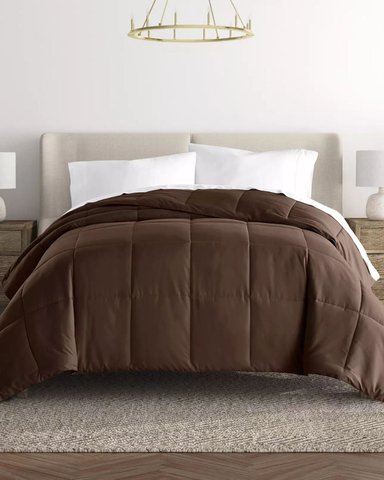 EDREDÓN MEDIA ESTACIÓN 100 % ALGODÓN BRAMANTE 1 PLZ MARRÓN 180 HILOS