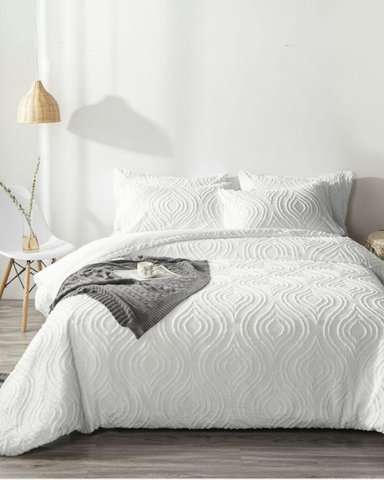 SET EDREDÓN PINTEREST + SÁBANAS 1.5 PLZ BLANCO