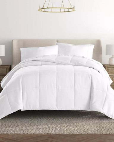 EDREDÓN MEDIA ESTACIÓN 100 % ALGODÓN BRAMANTE 2 PLZ BLANCO 180 HILOS