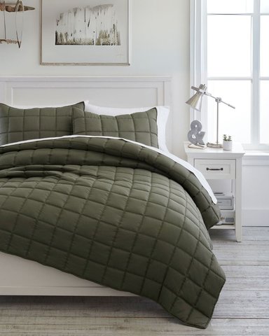 QUILT 100 % ALGODÓN BRAMANTE 1 PLZ VERDE ARMY 180 HILOS