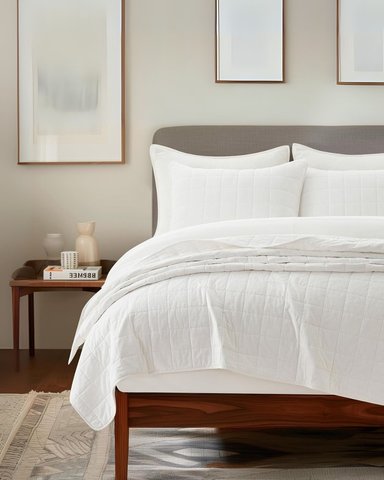 QUILT 100 % ALGODÓN BRAMANTE 2 PLZ BLANCO 200 HILOS