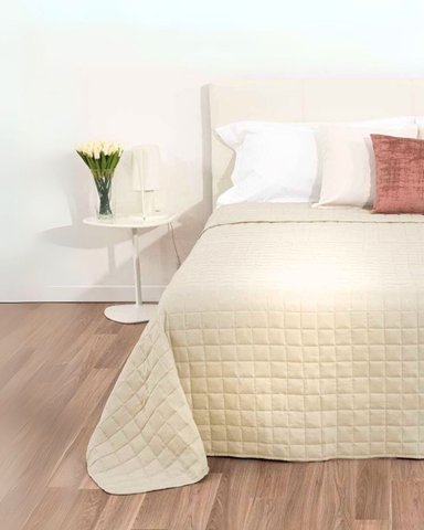 QUILT 100 % ALGODÓN BRAMANTE KING BEIGE 180 HILOS