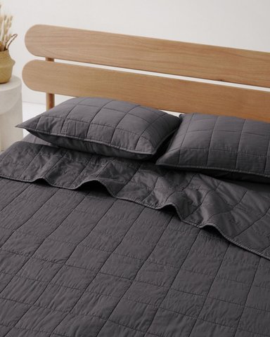 QUILT 100 % ALGODÓN BRAMANTE 1.5 PLZ GRIS OSCURO 180 HILOS
