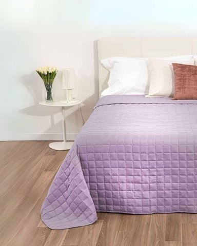 QUILT 100 % ALGODÓN BRAMANTE QUEEN LILA 180 HILOS