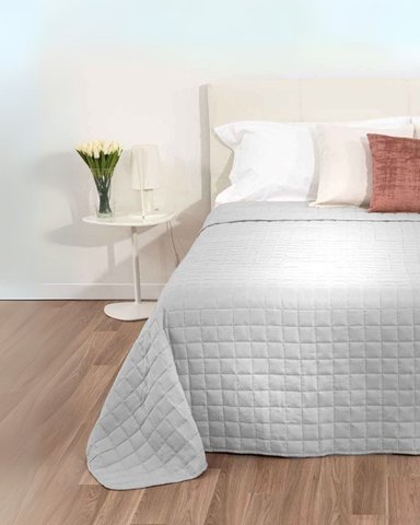 QUILT 100 % ALGODÓN BRAMANTE 1 PLZ GRIS CLARO 180 HILOS