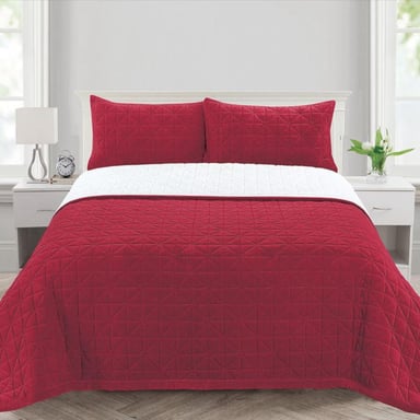 SET CUBRECAMA CARNERO PIEL ANGEL 1.5 PLZ ROJO - 1