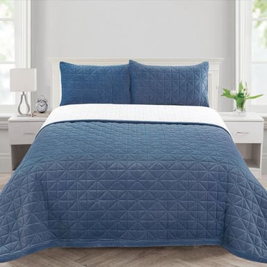 SET CUBRECAMA CARNERO PIEL ANGEL KING AZUL - 1