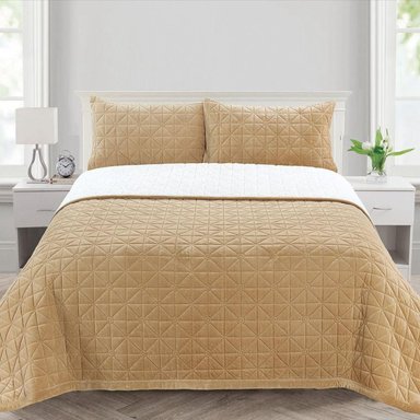SET CUBRECAMA CARNERO PIEL ANGEL KING BEIGE - 1