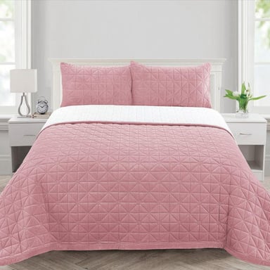 SET CUBRECAMA CARNERO PIEL ANGEL 1.5 PLZ ROSADO - 1