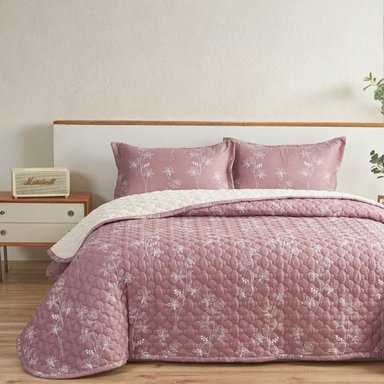 SET CUBRECAMA SHERPA ALGODÓN QUEEN - 1