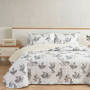 SET CUBRECAMA SHERPA ALGODÓN QUEEN - 1