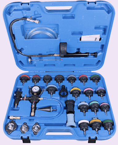 KIT WORKTOOLS PROBADOR PRESIÓN RADIADORES 28PCS FUGAS MULTIMARCAS
