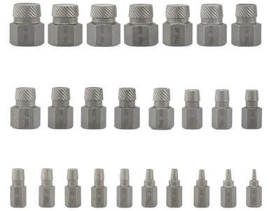 JUEGO WORKTOOLS EXTRACTOR PERNOS Y TUERCAS DAÑADAS 25PCS