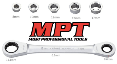 LLAVE MPT RACHET MACIZA CON MEDIDAS INTERCAMBIALES TRINQUETES TOOLS