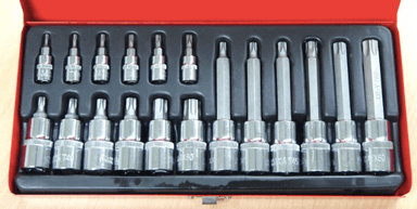 JUEGO WORKTOOLS TORX DADOS CORTOS Y LARGOS 18PCS