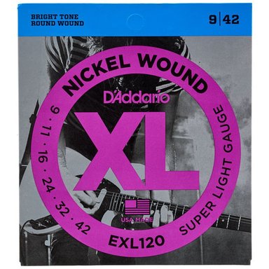 SET DE CUERDAS D'ADDARIO EXL120 DADDARIO 09-42 PARA GUITARRA ELÉCTRICA