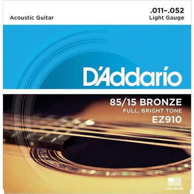 SET DE CUERDAS D'ADDARIO EZ910 DADDARIO 11-52 PARA GUITARRA ACÚSTICA