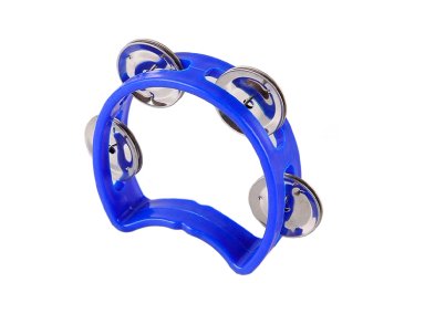 PANDERETA DE 4 CHAPAS PARA NIÑO AZUL