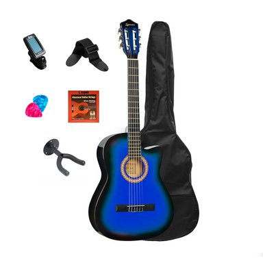 PACK GUITARRA ACUSTICA AZUL DJERSEN
