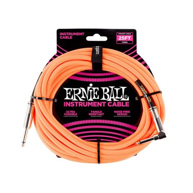 CABLE GUITARRA 6067 7.62M ERNIE BALL ANARANJADO