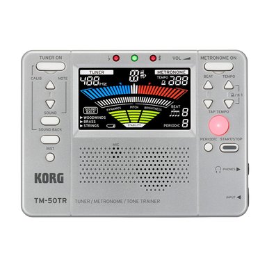 AFINADOR CON METRONOMO PLATEADO TM-50TR-SL