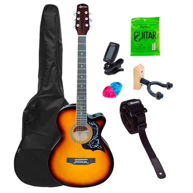 PACK GUITARRA ACUSTICA METAL SUNBURST DJERSEN SG040C SB