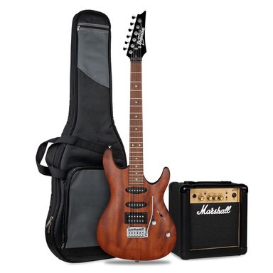 GUITARRA ELECTRICA IBANEZ GSA60-WNF CON AMPLIFICADOR MARSHALL MG10