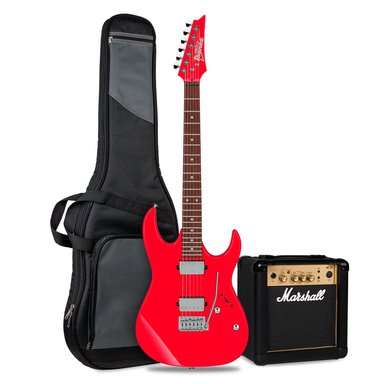 GUITARRA ELECTRICA IBANEZ GRX120SP-VRD CON AMPLIFICADOR MARSHALL MG10