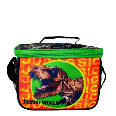 SET MOCHILA SCOOL JURASSIC PARK DINOSAURIOS OFICIO MOCHIRUEDAS PREMIUM NARANJA - 4