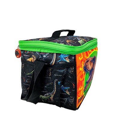 SET MOCHILA SCOOL JURASSIC PARK DINOSAURIOS OFICIO MOCHIRUEDAS PREMIUM NARANJA - 5