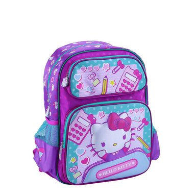 SET MOCHILA SCOOL HELLO KITTY MALETA ESPALDA REFORZADO CARTUCHERA LONCHERA AGUAMARINA - 2
