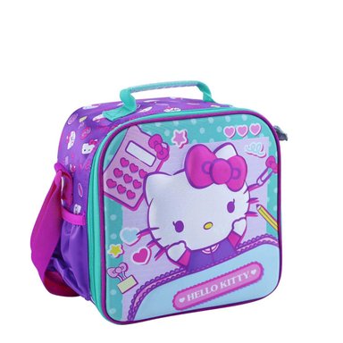 SET MOCHILA SCOOL HELLO KITTY MALETA ESPALDA REFORZADO CARTUCHERA LONCHERA AGUAMARINA - 5