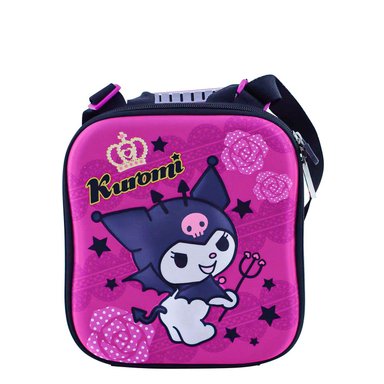 SET MOCHILA SCOOL KUROMI OFICIO MALETA ESCALADORA RUEDAS 3 PIEZAS EVA 3D GUINDA - 4