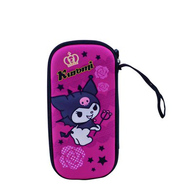 SET MOCHILA SCOOL KUROMI OFICIO MALETA ESCALADORA RUEDAS 3 PIEZAS EVA 3D GUINDA - 6