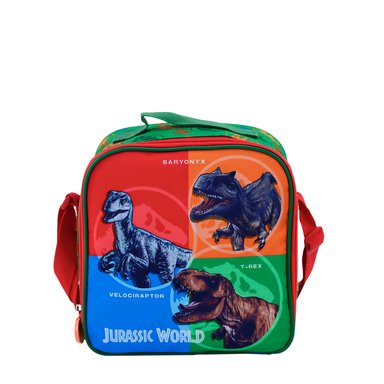 SET MOCHILA SCOOL JURASSIC PARK DINOSAURIOS OFICIO MALETA 3 PIEZAS EVA 3D CELESTE CLARO - 4