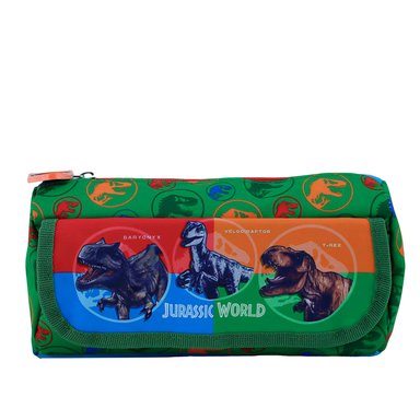 SET MOCHILA SCOOL JURASSIC PARK DINOSAURIOS OFICIO MALETA 3 PIEZAS EVA 3D CELESTE CLARO - 6