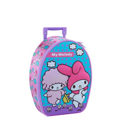 SET MOCHILA SCOOL MY MELODY OFICIO MALETA RUEDAS NIÑA EVA 3D 3 PIEZAS KAWAII CELESTE CLARO - 2