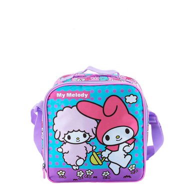 SET MOCHILA SCOOL MY MELODY OFICIO MALETA RUEDAS NIÑA EVA 3D 3 PIEZAS KAWAII CELESTE CLARO - 4