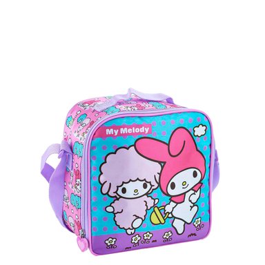 SET MOCHILA SCOOL MY MELODY OFICIO MALETA RUEDAS NIÑA EVA 3D 3 PIEZAS KAWAII CELESTE CLARO - 5