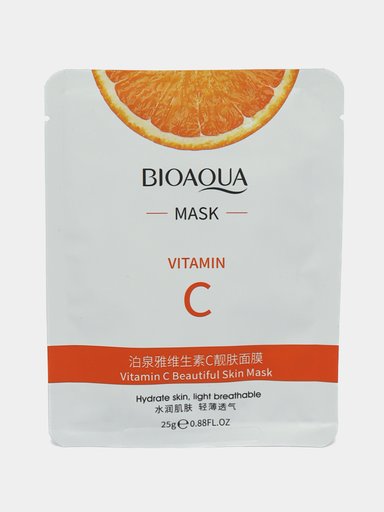 MASCARILLA FACIAL VITAMINA C HIDRATANTE REJUVENECEDORA BIOAQUA 30G. PACK 5 UNIDADES