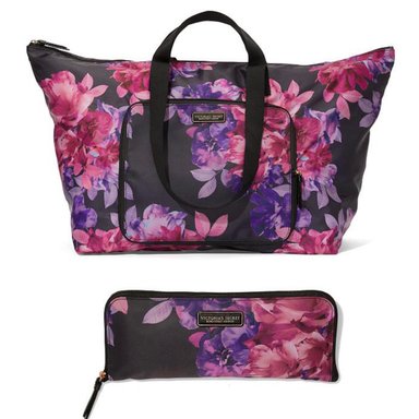 BOLSO CARTERA VICTORIA'S SECRET DE MANO TOTE WEEKENDER FLOREADO EDICION LIMITADA