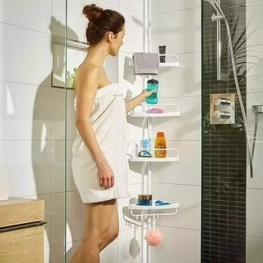 ESQUINERO DE BAÑO DUCHA ESTANTE 4 NIVELES ORGANIZADOR DE BAÑO PLEGABLE