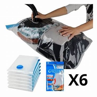 BOLSAS AL VACÍO 68X98CM CON VÁLVULA  PARA ALMACENAMIENTO Y VIAJES AHORRA ESPACIO 80%