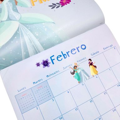 CALENDARIO DE PARED 2026 PRINCESAS – ILUSTRACIONES Y STICKERS DECORATIVOS - 5
