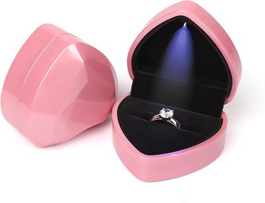 ESTUCHE ANILLO COLLAR JOYERÍA PREMIUM CAJA LUZ LED