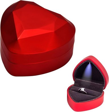 ESTUCHE ANILLO COLLAR JOYERÍA PREMIUM CAJA LUZ LED JOYERO