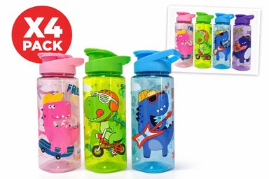 TOMATODO BOTELLA COLEGIO LONCHERA UTILES ESCOLARES NIÑOS 700 ML 23 CM PACK 4