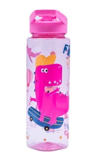 TOMATODO COLEGIO 750 ML NIÑAS DINOSAURIOS BOTELLA REUTILIZABLE TAPA CON BOQUILLA 23 CM